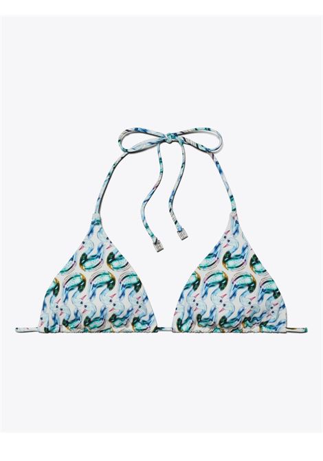 Blue printed bikini top Tory burch - women